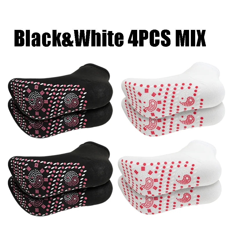 1-10pairs Tourmaline Self-Heating Socks Winter Warm Thermal Health Care Socks Floor Socks Absorption Deodorant Warm Socks