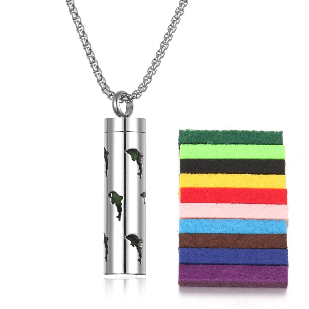 Stainless Steel Aromatherapy Necklace Diffuser Pendant Aroma Diffuser Locket Perfume Essential Oil Diffuser Pendant Necklace