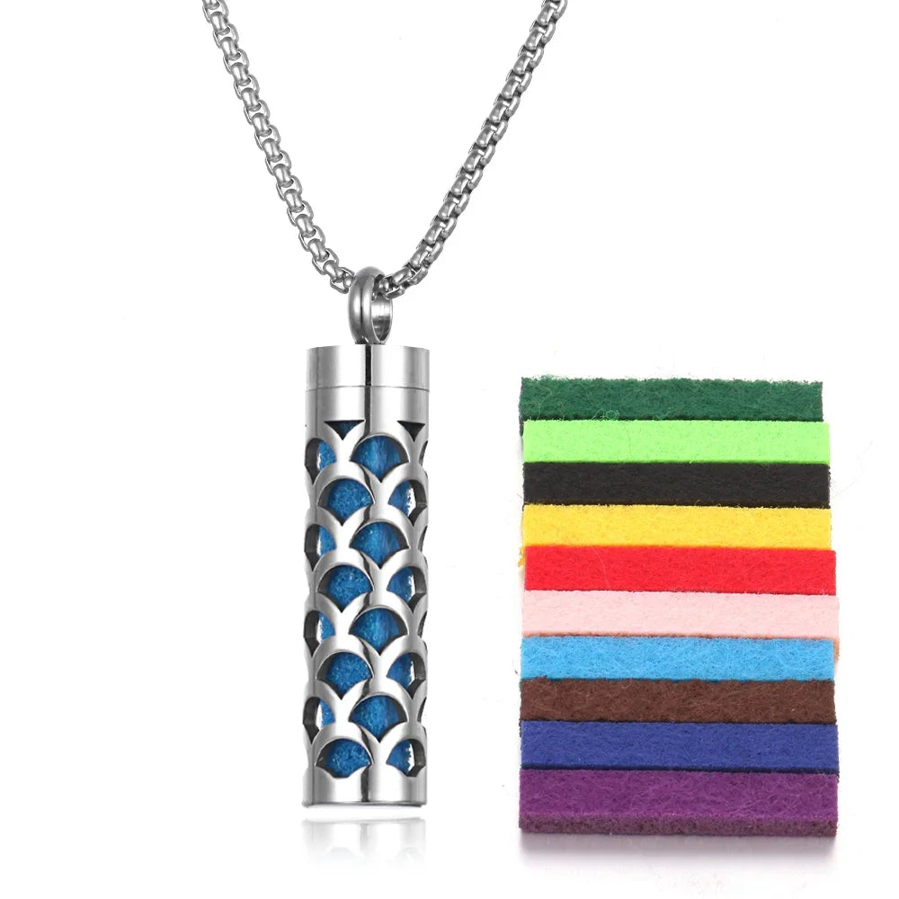 Stainless Steel Aromatherapy Necklace Diffuser Pendant Aroma Diffuser Locket Perfume Essential Oil Diffuser Pendant Necklace