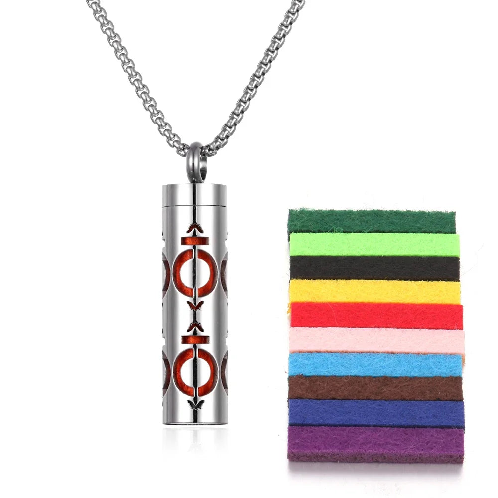 Stainless Steel Aromatherapy Necklace Diffuser Pendant Aroma Diffuser Locket Perfume Essential Oil Diffuser Pendant Necklace