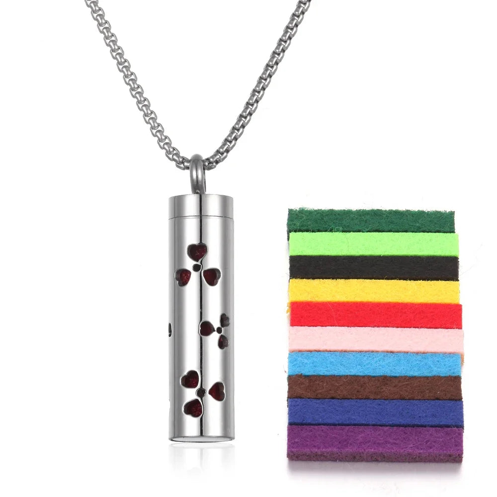 Stainless Steel Aromatherapy Necklace Diffuser Pendant Aroma Diffuser Locket Perfume Essential Oil Diffuser Pendant Necklace