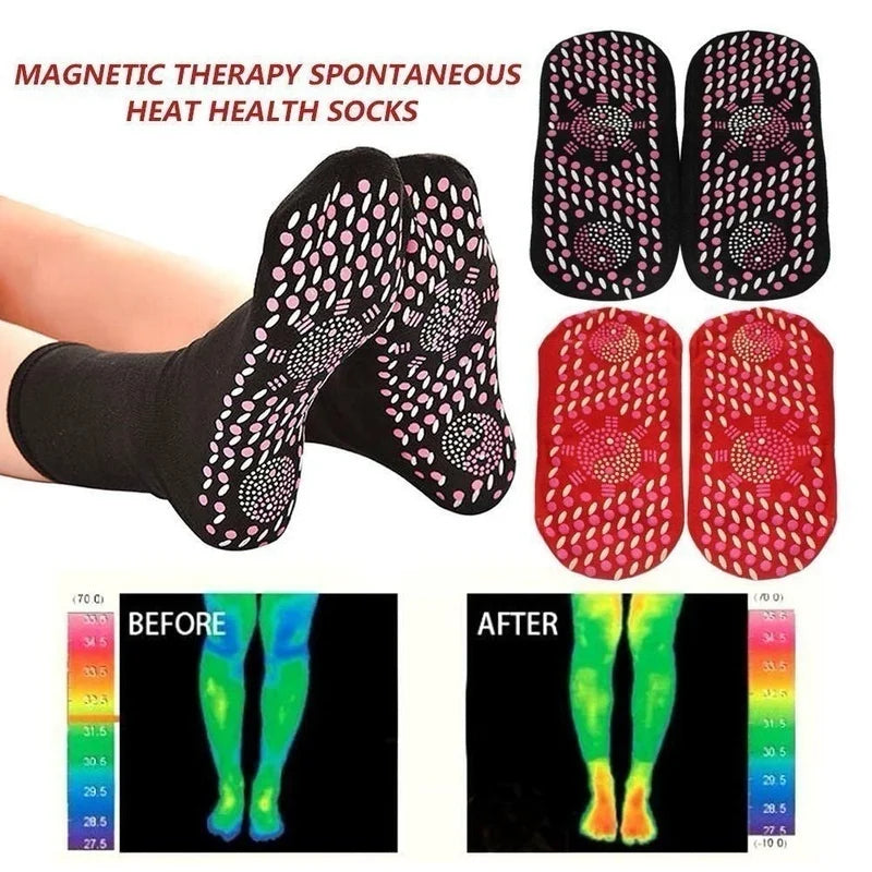 1-10pairs Tourmaline Self-Heating Socks Winter Warm Thermal Health Care Socks Floor Socks Absorption Deodorant Warm Socks