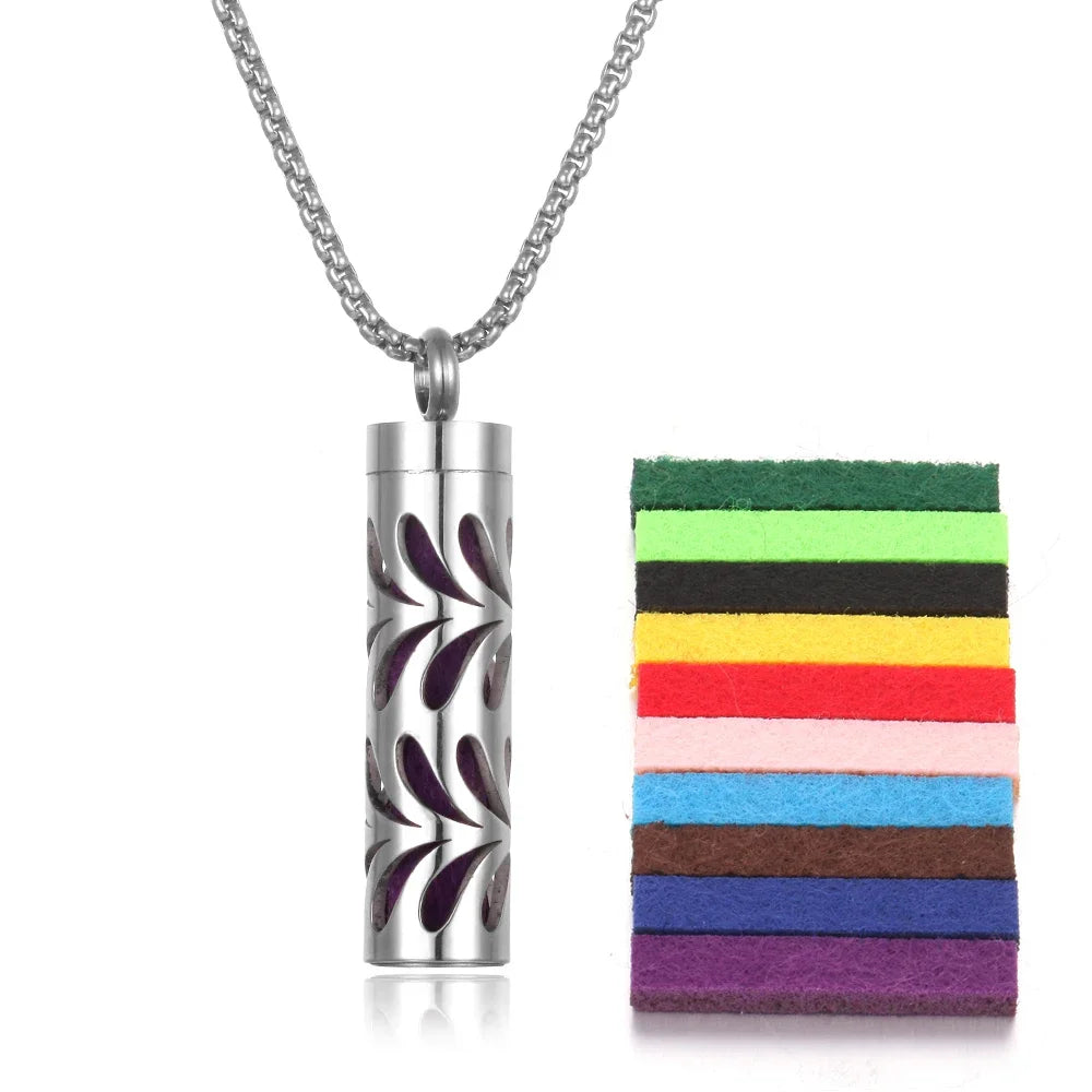 Stainless Steel Aromatherapy Necklace Diffuser Pendant Aroma Diffuser Locket Perfume Essential Oil Diffuser Pendant Necklace