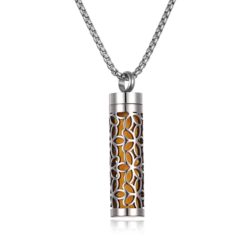 Stainless Steel Aromatherapy Necklace Diffuser Pendant Aroma Diffuser Locket Perfume Essential Oil Diffuser Pendant Necklace