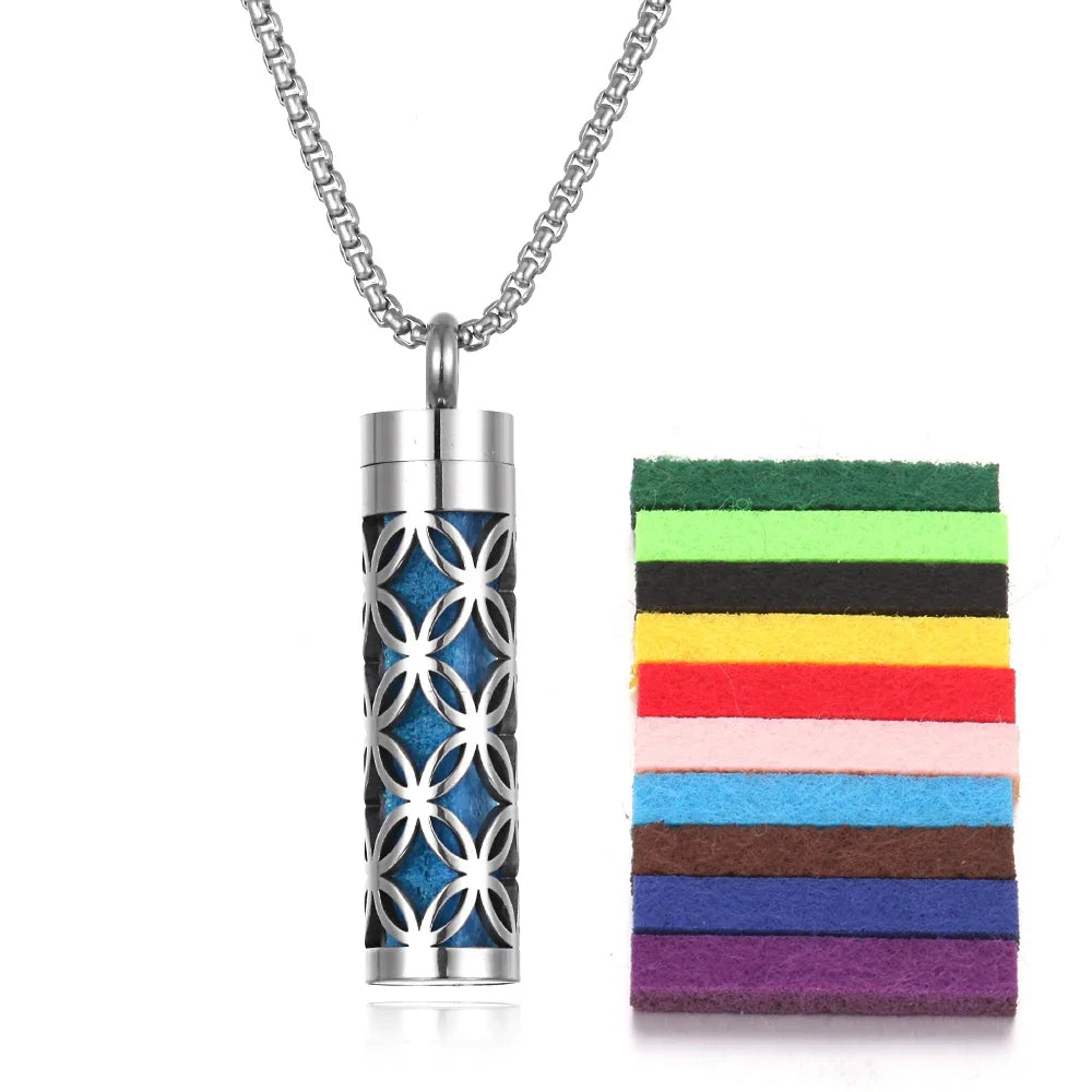 Stainless Steel Aromatherapy Necklace Diffuser Pendant Aroma Diffuser Locket Perfume Essential Oil Diffuser Pendant Necklace