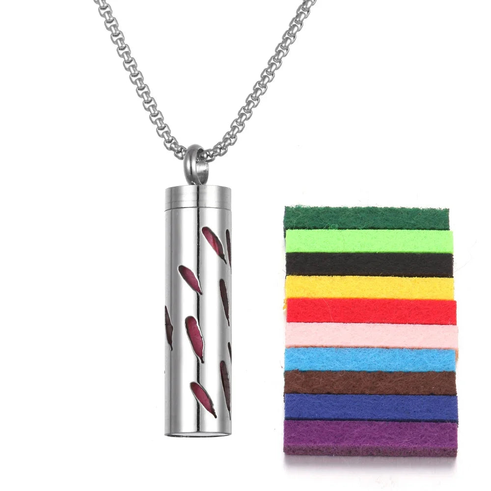 Stainless Steel Aromatherapy Necklace Diffuser Pendant Aroma Diffuser Locket Perfume Essential Oil Diffuser Pendant Necklace