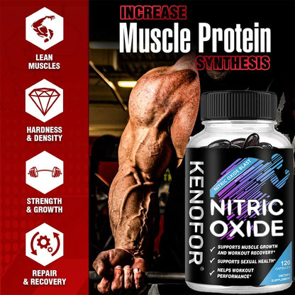 Male Strength Supplement - Premium Nitrogen Booster, Supports Stronger Blood Flow, Circulation, Nutrient Delivery, 120 Capsules
