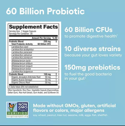 CYNTRIX™  - DIGESTIVE ENZYMES 60CT + 60B PROBIOTIC 30CT